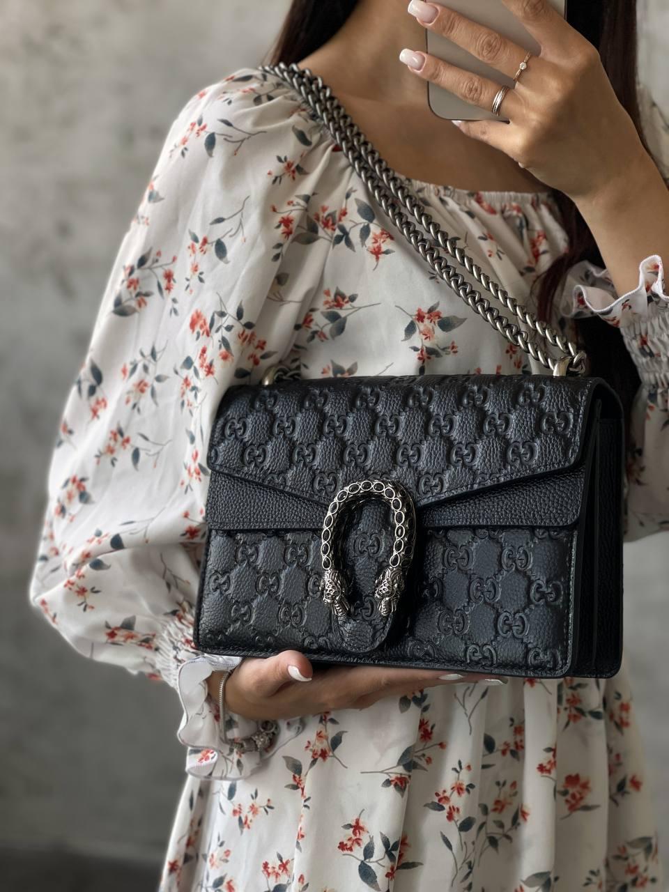 Жіноча сумка Gucci Horsebit (чорна) красива зручна сумочка Gi3806 vkross