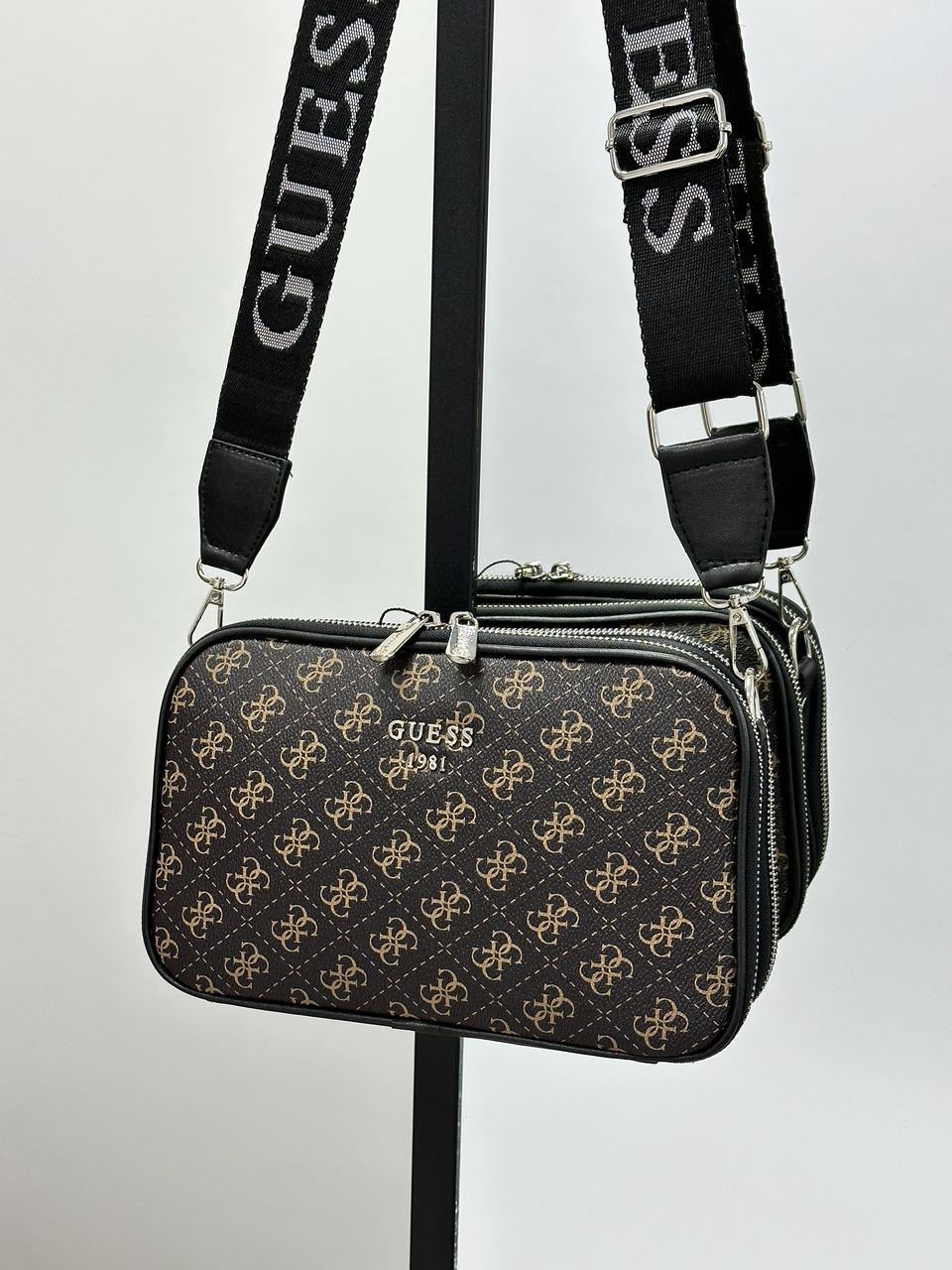 Жіноча сумка Guess Crossbody Harmonic Brown (коричнева) стильна гарна сумочка на довгому ремені KIS17104 топ, фото 1