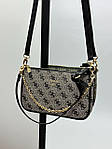 Жіноча сумка Guess Mini Bag Grey (сіра) модна стильна витончена містка сумка KIS17106 топ, фото 3