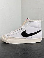 Мужские зимние кеды Nike Blazer Mid 77 Vintage White Winter Fur (белые) высокие повседневные D464 Найк cross