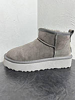 Женские стильные угги UGG Ultra Mini Platform Premium Grey (серые) модная зимняя обувь D466 Угги cross