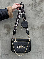 Жіноча сумка Guess (чорна) повсякденна стильна маленька крута сумочка GU01 house