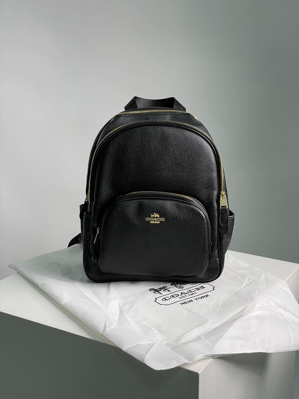 Жіночий рюкзак Coach Mini Court Black Pebbled Leather Shoulder Backpack Bag (чорна) крутий рюкзак KIS99200 vkross
