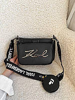 Женская сумка Karl Lagerfeld (черная) модная повседневная сумочка AS155 house