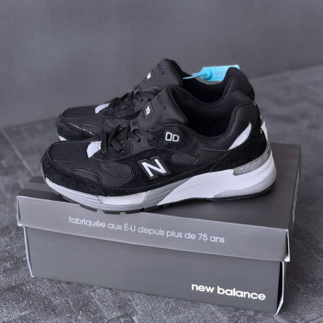 Чоловічі кросівки New Balance 992 (чорні) демісезонні спортивні стильні кроси 6386 Нью Беленс топ, фото 1