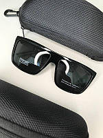Мужские солнцезащитные очки черные Porsche DESIGN Polarized АНТИБЛИК Защита от уф UV400 Крупное/среднее лицо