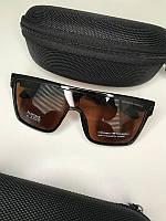 Мужские очки маска Porsche DESIGN Polarized UV400 с защитой от ультрафиолета Квадратные крупные очки Коричневы