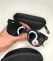 Сонцезахисні окуляри Ray Ban Wayfarer POLARIZED Вайфаєр Унісекс класичні чорні з Поляризацією Полароід