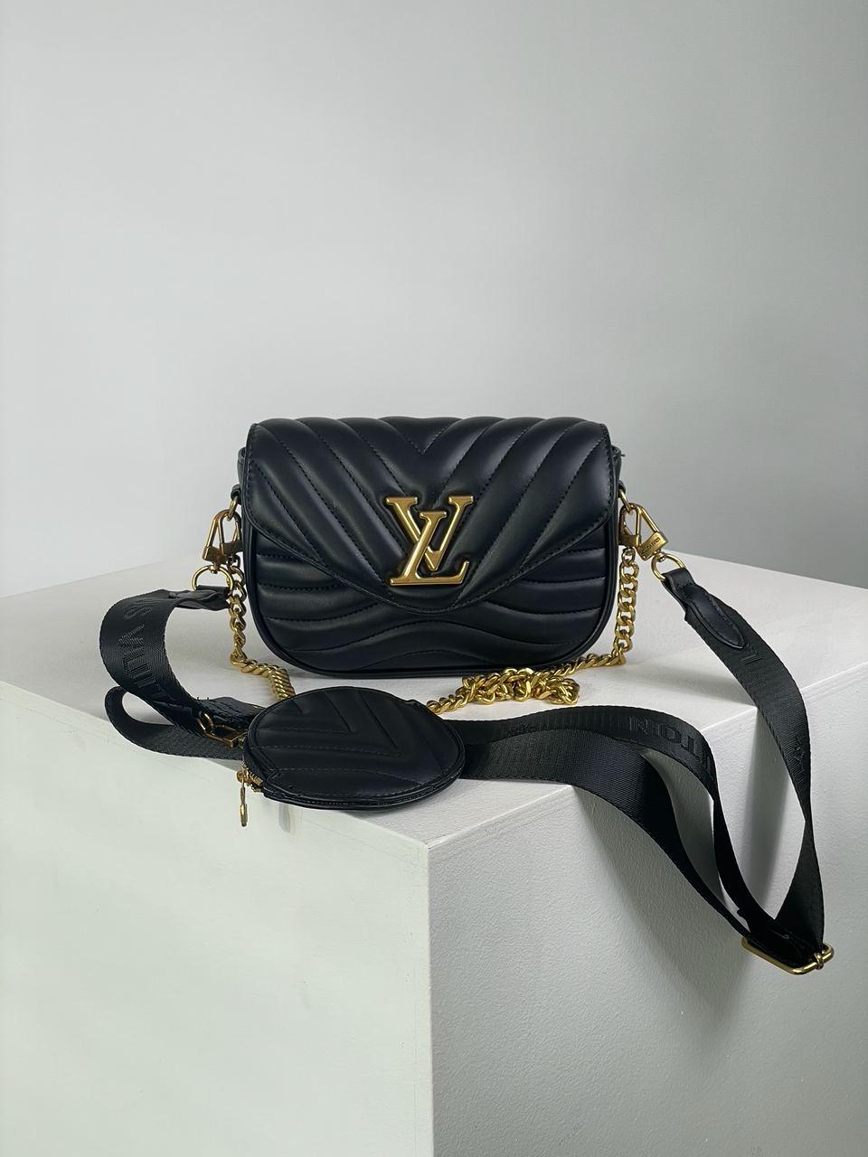 Жіноча сумка Louis Vuitton Wave Black (чорна) витончена містка сумка AS001 vkross