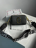 Женская сумка Marc Jacobs The Snapshot Black/Multi (черная) модная маленькая сумочка для девушки KIS99182