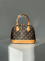 Женская сумка Louis Vuitton Alma Brown (коричневая) модная стильная изящная мини сумочка KIS01096 vkross