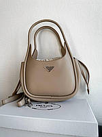 Женская сумка Prada 2 in 1 (бежевая) вместительная стильная удобная сумочка Gi5401 cross