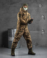 Тактический зимний костюм на холлофайбере Taslan пиксель Мужской зимний комплект куртка штаны на Omni-Heat