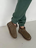 Женские стильные угги Ugg Ultra Mini Brown (коричневые) модная зимняя обувь UG077 Угги vkross