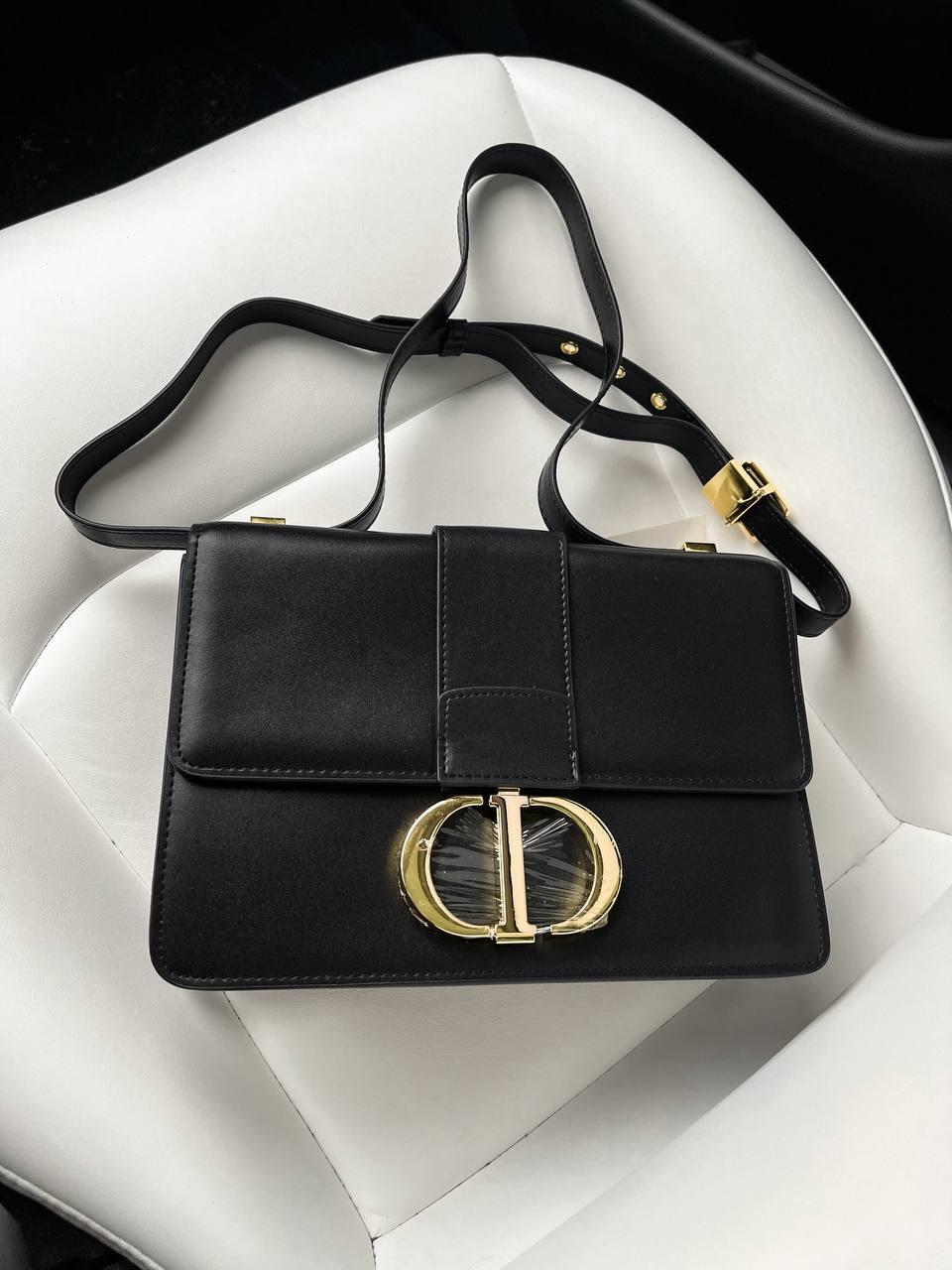 Жіноча сумка Dior (чорна) красива зручна стильна сумочка на довгому ремені art0367 vkross
