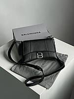 Женская сумка Balenciaga Black Hourglass Sling Bag (чёрная) маленькая стильная сумочка KIS99205 house