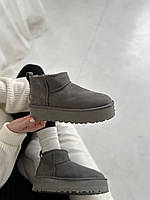 Женские стильные угги Ugg Ultra Mini Platform Grey (серые) модная зимняя обувь art0543 Угги house
