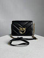Женская сумка Pinko Mini Love Bag Click Big Chevron Black (чёрная) красивая стильная сумочка KIS99213 cross