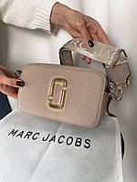 Женская маленькая сумка через плечо в стиле Marc Jacobs Snapshot Gold Logo ЭКО кожа 21х12,5х7 см сумка женская