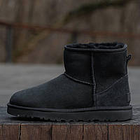 Мужские стильные угги UGG Mini Black Suede (черные) модная зимняя обувь 1622 Угги house