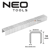Оцинкованные скобы для пневматического степлера 14 мм x 12.8 мм, тип 80, уп. 4000 шт NEO 14-614