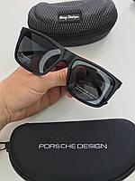 Мужские солнцезащитные очки поляризованные Porsche DESIGN Порше Полароид Polarized Черные с метал вставками