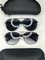 Мужские Солнцезащитные очки BULGARI с поляризацией AVIATOR Капельки Булгари BVLGARI Авиаторы POLAROID стальные
