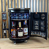 Міні-бар бочка на коліщатках з підсвічуванням,  на юбілей, фото 5