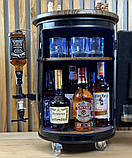 Бочка міні-бар на коліщатках з підсвічуванням, на день народження, юбілей, фото 6