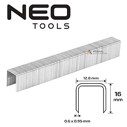Оцинковані скоби для пневматичного степлера 16 мм x 12.8 мм, тип 80, уп. 4000 шт NEO 14-615