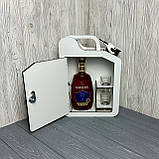Каністра-бар "Для екстренної дозаправки" #1, дерев'яний, 30*22*11 см, з чарками, білий, фото 6