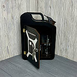 Каністра-бар "Дозаправка", дерев'яний, 33*24*11 см, з чарками, чорний, фото 4