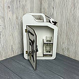 Каністра-бар "Дозаправка", дерев'яний, 33*24*11 см, з чарками, білий, фото 4