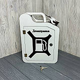 Каністра-бар "Дозаправка", дерев'яний, 33*24*11 см, з чарками, білий, фото 3