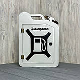 Каністра-бар "Дозаправка", дерев'яний, 33*24*11 см, з чарками, білий, фото 2