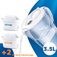 Фильтр Brita Marella XL Кувшин для очистки воды 3,5 л Белый + Сменные картриджи 3 шт