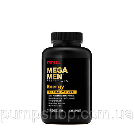 150 таб. термін по 1.24 Вітаміни для чоловіків GNC Mega Men® Energy Essentials One Daily Multi, фото 2