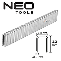 Оцинковані скоби для пневматичного степлера 20 мм x 5.8 мм, тип 90, уп. 4000 шт. NEO 14-623
