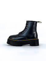 Женские зимние ботинки Dr Martens 1460 Bex Black Fur (черные) высокие повседневные теплые ботинки арт7616 Др М