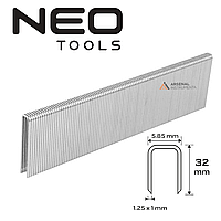Оцинковані скоби для пневматичного степлера 32 мм x 5.8 мм, тип 90, уп. 4000 шт. NEO 14-628
