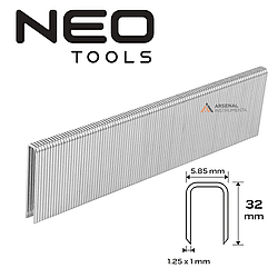 Оцинковані скоби для пневматичного степлера 32 мм x 5.8 мм, тип 90, уп. 4000 шт. NEO 14-628