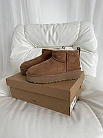 Женские стильные угги Ugg Ultra Mini Mid Platform Chestnut (коричневые) модная зимняя обувь art0546 Угги 39