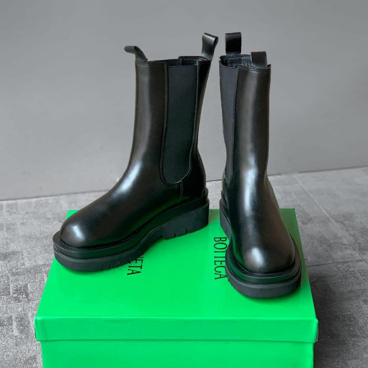 Женские осенние ботинки Bottega Veneta Boots Black (черные) высокие повседневные ботинки арт6928 Боттега Венет - фото 2 - id-p2054828192