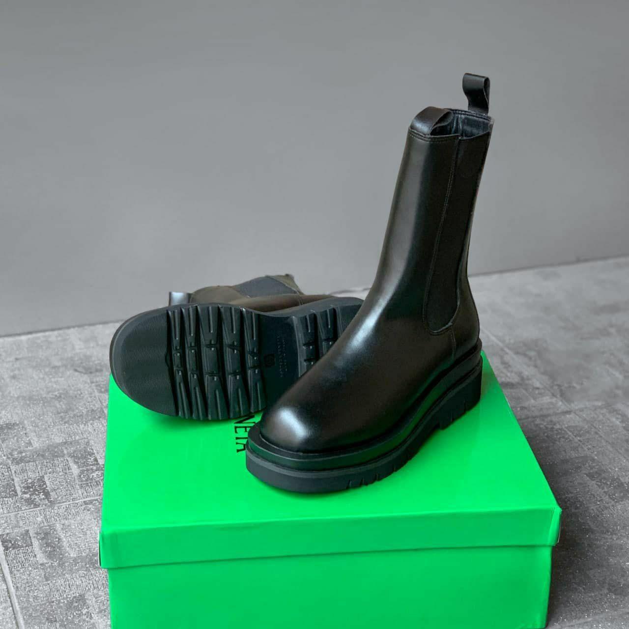 Женские осенние ботинки Bottega Veneta Boots Black (черные) высокие повседневные ботинки арт6928 Боттега Венет - фото 3 - id-p2054828192