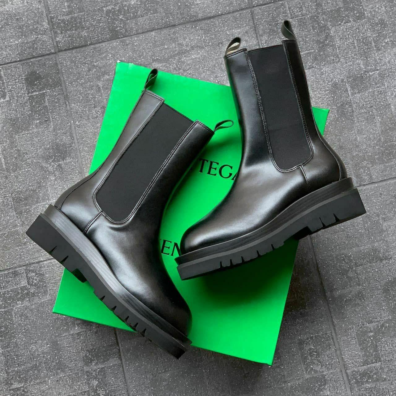 Женские осенние ботинки Bottega Veneta Boots Black (черные) высокие повседневные ботинки арт6928 Боттега Венет - фото 5 - id-p2054828192