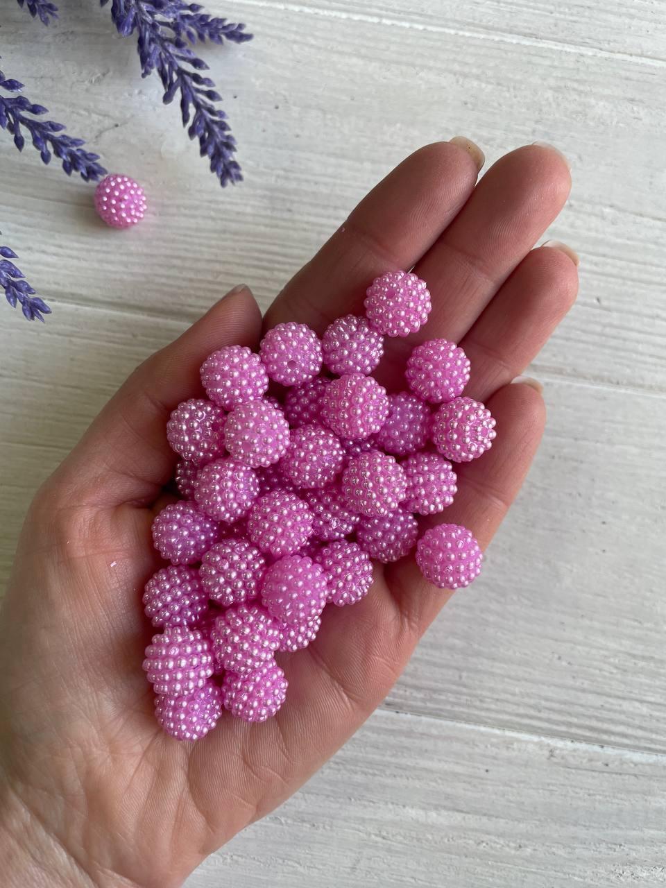 Намистини з пухирцями круглі " Ожина" 12 мм  рожеві  500 грам