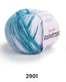 Нитки пряжа для в"язання напівовна RAIN DROPS YarnArt Рейн Дропс ЯрнАрт № 2901