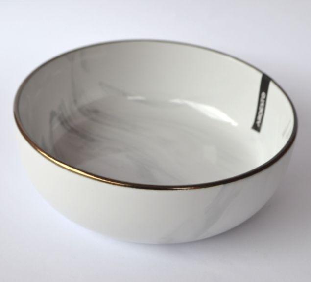 Тарілка супова Ardesto Marmo 19 см AR2919MRBW