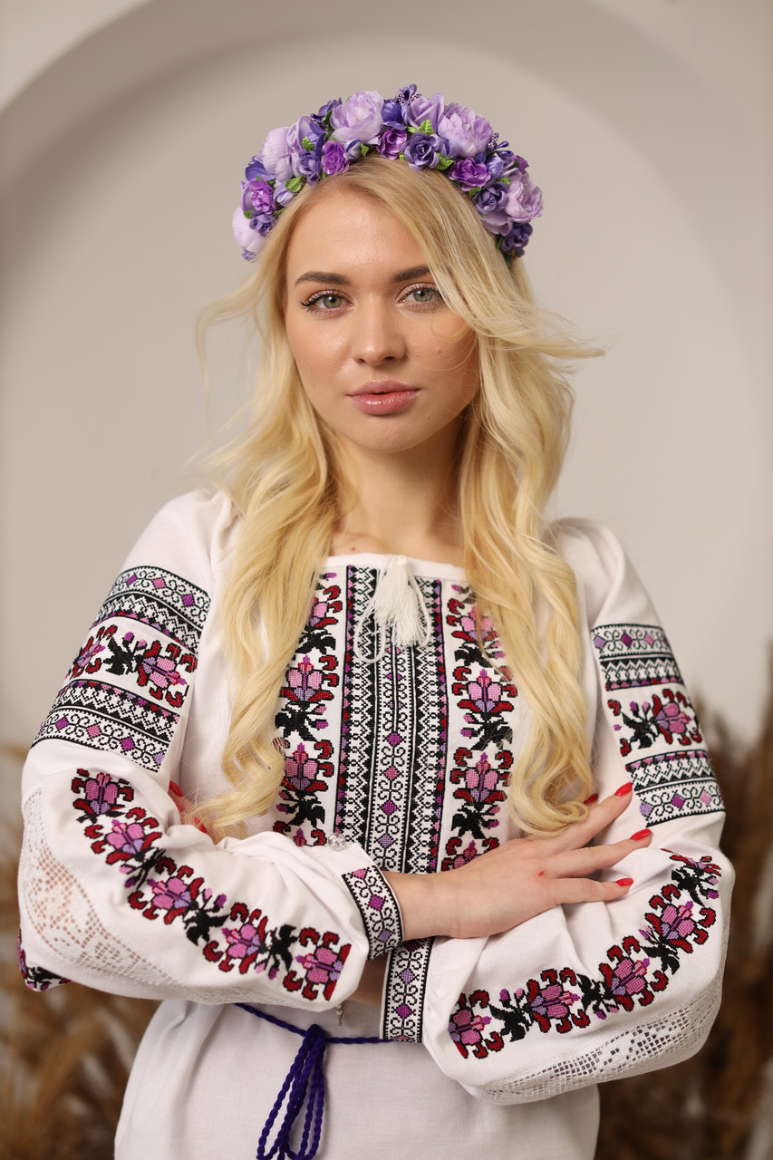 Вишиванка жіноча Гармонія фіолетова, фото 1