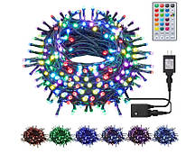 Світлодіодна гірлянда RGB + пульт ДК  5 метрів 100led 220v